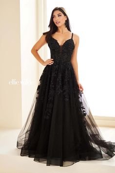 EW36015 Black 4 Spring 2025 Ellie Wilde Prom Dresses 2022, Pageant Interview, Strawberry Color, Allure Couture, Sherri Hill Prom Dresses, Ellie Wilde, Sherri Hill Dresses, A Line Prom Dresses, Pageant Gowns