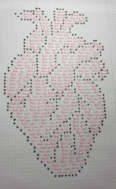 a piece of paper with hearts on it