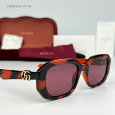 Brand New Gucci Gg1535s 005 Orange Havana Violet Women Geometric Sunglasses Gg 1535s Same/Next Day Free Shipping! No Offers Accepted. Final Price! Don't Miss Out, Shop Now! 100% Authentic & Brand New! Brand: Gucci Model Number: Gg1535s / Gg 1535s Color Code: 005 Gender: Women / Unisex Frame Shape: Geometric Frame Color: Orange Havana Frame Material: Injected Plastic Frame Type: Full Rim Lens Color: Violet Lens Material: Bio-Nylon Size: 54x20x140 100% Uv Protection Made In Italy Full Retail Gucci Luxury Purple Sunglasses With Mirrored Lenses, Luxury Purple Tinted Sunglasses, Luxury Multicolor Sunglasses With Tinted Lenses, Luxury Multicolor Tinted Sunglasses, Designer Purple Sunglasses With Tinted Lenses, Designer Purple Sunglasses With Gradient Lenses, Designer Purple Tinted Sunglasses, Luxury Purple Sunglasses With Gradient Lenses, Gucci Luxury Multicolor Sunglasses