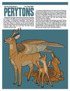 an image of some animals that are in front of a blue background with the words pertons on it