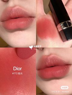 Dior Lipstick Shades, Dior Lip Products Aesthetic, Dior Matte Lipstick, Dior Lipstick Collection, Dior Lipstick Rouge, Beauty Makeup Tutorial, Soft Makeup Looks, Makeup Shades, Cute Eye Makeup