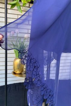 A very elegant organza shawl for your wedding party or evening dress. Made of luxury embroidered with flowers chiffon. Color: navy blue Size : 200 cm x 60 cm You can use it as a wrap, shawl or stola. WE have matching bags in our Etsy Shop! WE accept credit cards! Star Shawl, Wedding Shrug, Chiffon Wrap, Bolero Wedding, Eggplant Purple, Gold Wrap, Wedding Fabric, Wedding With Kids, Elegant Accessories