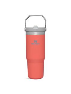 thermos insulated tumbler with handle in coral