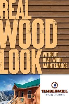 A log cabin with a real wood look without real wood maintenance. Check out Timbermill Vinyl Siding for more product information. Exterior Wood Trim, Rv Living Organization, Woodwork Plans, Sunset House, Mobile Home Exteriors, Aquatic Art, Space Organization, Framing Construction, Log Cabin Ideas