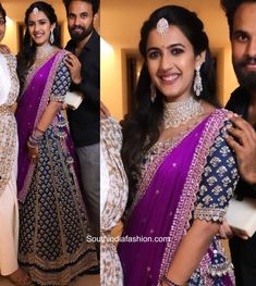 niharika konidela engagement photos 7 scaled e1597359087654 Crop Top Wedding Dress Indian, Reception Hairstyle, Niharika Konidela, Blouse Works, Indian Bridal Photos, Wedding Saree Blouse Designs