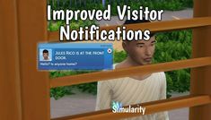 an animated image of a man behind a fence with the caption, improve visitor notifications