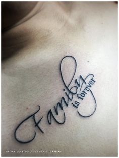 Family TattooDH Tatoo DaNang Love Family Tattoo Ideas, Family Based Tattoos, Famyli Tattoos Ideas, Family Tattoos Symbolic, Family Writing Tattoos, Family Is Forever Tattoo, Family Forever Tattoo, Tattoo That Represents Family, Group Tattoos Family