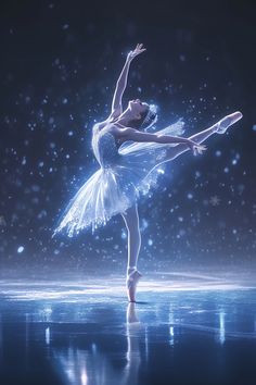 a ballerina is performing on the ice