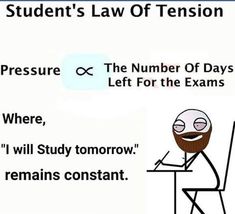 a student's law of tension is shown in this cartoon, with the caption