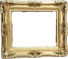 an ornate gold frame on a white background