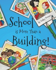 a book cover for school is more than a building with pictures of children on it