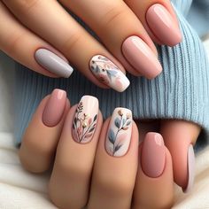 Autumn Nails Wedding, Winery Nails, Fall Nail Art, Floral Nails, Fall Nail Designs, Chic Nails, Nail Accessories, Flowers And Leaves, False Nails