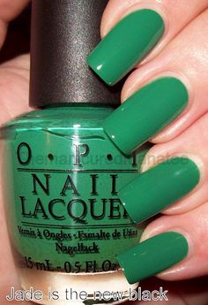 OPI - Jade is the new black Toe Nail Color, Nails Only, Nail Paint, Unique Nails, Luxury Nails, Square Nails, Green Nails