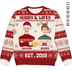 Get in the festive spirit with our awesome personalized ugly sweatshirt! A must-have item for you to stay warm and look great this holiday season while also showing your love for your spouse. It also makes a perfect gift for your friends, family, or anyone.


Message: "Hubby and wifey".

Description:


This is a customized product with a customized design.

High-quality material - Made from 100% polyester, shrink-proof and anti-wrinkle. Lightweight crew neck sweater, soft and durable fabric that Christmas Gift For Couples, Christmas Gifts For Couples, Gift For Couples, Personalized Couple, 3d T Shirts, Pick One, Husband Wife, Sweatshirt Designs, Apparel Design