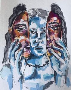 two women with their hands on their faces