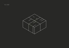 a black and white image of a cube on a dark background with the text, it's case