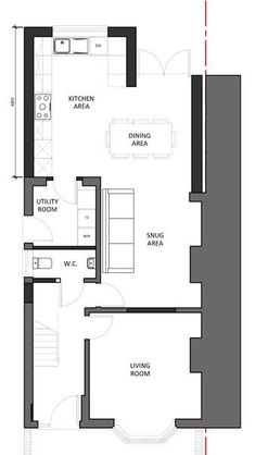 the floor plan for a two bedroom apartment with an attached kitchen and living room area