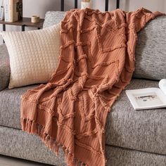 Frazada Mumbai Siena FRAZADA Burnt Orange Throw, Massage Room Decor, Fuzzy Throw Blanket, Dinosaur Blanket, Warm Throw Blanket, Brick Colors, Fleece Throw, Trendy Colors, Throw Quilt