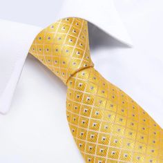 FEATURES Beautiful Eye-Catching Design High-Density Durable Fabric Perfect for Daily Dress, Business, Office, Meeting, Birthday, Wedding, Engagement, Ball Party and More Occasion. Comes in protective and simple packing, easy to wrap and ready to gift WHAT YOU GET Matching Necktie Matching Cufflinks Matching Pocket Square SPECIFICATIONS Material: 100% Jacquard Woven Silk Density of 1200 stitches Designer: Italian Necktie Size: 59.06''(150cm) in length and 3.35''(8.5cm) in width Handkerchief Size: Gold Tie For Father's Day Gift, Gold Tie Gift For Father's Day, Classic Gold Tie For Father's Day, Classic Gold Ties For Father's Day, Gold Tie For Father's Day, Gold Suit And Tie Accessories For Father's Day, Plaid Wedding, Cufflink Set, Tuxedo Shirts