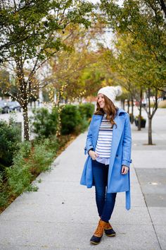 j-crew-winter-trench-coat-with-navy-bean-boots Outside Design, Winter Trench, Design Darling, Navy Bean, Fall Closet, Coat Closet, Winter Trench Coat, Wool Trench Coat