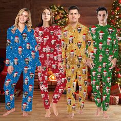 💖Look here! This personalized pajama set is not just pajama, it is also a unique gift for your girlfriend, mother, grandma, friends... when they received this gift, they will feel funny and surprise!   ✨STEPS TO ORDER: 1. Send us your high quality pictures in a message! 2. Click ADD TO CART.  3. You can go back to add more product for your family members or You can complete the checkout process. 4. PLEASE MAKE SURE TO CHECK BACK FOR OUR MESSAGES! 💕WHAT YOU NEED TO KNOW  -100% soft polyester ma Unique Family Christmas Pajamas, Adult Family Pajamas Christmas Photo, Family Christmas Pajamas Grandparents, Chrostmas Pajamas Family, Bachelorette Pajamas, Festive Family Matching Red Sleepwear, Grandma Friends, Unisex Christmas Gifts, Mens Pajama Pants