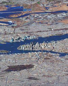 an aerial view of new york city from the air