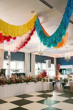 Rainbow Ceiling Fringe Decoration Dance Floor Decorations Parties, Dance Floor Decorations, Ceiling Wedding, Eclectic Wedding, Trends For 2024, Texas Wedding