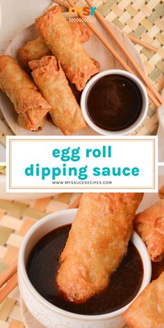 egg roll dipping sauce in a white bowl