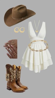 Outfit Jaripeo, Cowboy Outfits For Women, Vestidos Country, Country Concert Outfits