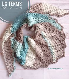 a crocheted scarf is shown with the text, us items for this pattern