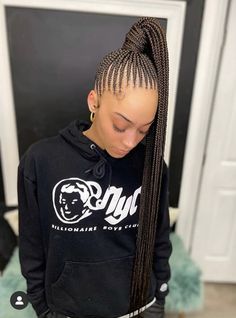 Hairstyles For Really Short Hair Black Women, Kiki Hairstyles, Girlhood Painting, Braided Up Ponytail Hairstyles, Braided Ponytail Hairstyles Feed In, Trendy Cornrow Hairstyles, Feedin Ponytail Braids, Braided Up Ponytail, High Ponytail Cornrows