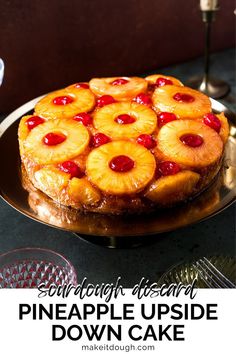 a pineapple upside down cake on a plate