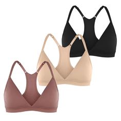 PRICES MAY VARY. 💖FEATURE: Super stretchy, Sexy v neckline racerback sports bra, Medium support, Solid color, Medium thickness, 4-way stretch material to promote both soft and compression. 💖DESIGN: Super comfort sports bra packs with detachable cups is easy to take and stylish, and the turnaround rate is high daily. Simple in design, giving you confidence and support for every move. 💖FABRIC: Knit ribbed material has a strong sweat absorption capacity, getting your skin rid of the stickiness. Running Night, Seamless Bra Top, Best Sports Bras, Racerback Bra, Racerback Sports Bra, Everyday Bra, Seamless Bra, Bras And Panties, Bra Top