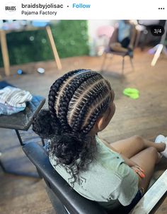 Braids To The Back With Two Buns, Braids In To A Bun, Two Buns Hairstyle With Braids, Stitch Bun With Curls, Two Braids Black Hair, Braid Back Bun, Four Stitch Braids In Two Buns, Cornrow Braids Bun, Cornrow Two Buns