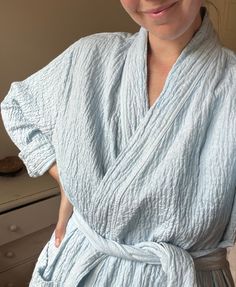 Our fall cotton robe will become a daily addition to your wardrobe. Available in our crinkle cotton and fall cotton, this robe offers full coverage and is unisex. Our crinkle cotton is lightweight, and our fall cotton is thick and luxurious. Prepare to fall in love. Details: 100% cotton One size, unisex Machine wash and dry Finished with French seams Handmade in Thailand Robe Loungewear, Crinkle Cotton, French Seam, Summer Fits, Sleepwear Robe, Engineered Garments, Classic Blue, Embroidered Shirt, Fall In Love