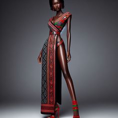 Wakanda Fashion Women, African Dance Outfits, Afro Futurism Fashion, Afro Boho Fashion, Hippie Chic Fashion, Art Deco Fabric, Fashion Illustrations Techniques, Traditional Dresses Designs, High Fashion Dresses