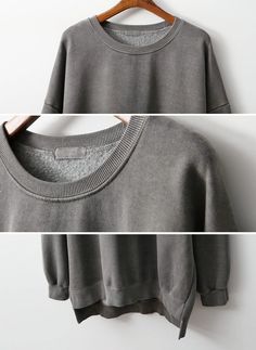 "Women's loose fit pigment sweatshirts Vintage look with loose fit up to size Beautiful fit and sustainable fabric Size One size, good for US size 4-12 length 76cm /30\" shoulder 62cm /24\" chest width 64cm /25\" wide arm hole * Model Ht 5'7\"/170cm Fabric and Care Cotton 100%, pigmented and biowashing processed. Machine washable and tumble dry made in S Korea" Relaxed Fit Soft-washed Solid Color Sweatshirt, Solid Color Soft-washed Sweatshirt With Relaxed Fit, Solid Color Soft-washed Relaxed Fit Sweatshirt, Solid Cotton Sweatshirt With Soft Texture, Soft Texture Cotton Sweatshirt, Relaxed Fit Washed Black Sweatshirt For Loungewear, Washed Black Relaxed Fit Sweatshirt For Loungewear, Soft Texture Cotton Crew Neck Sweats, Cotton Sweatshirt With Soft Texture For Everyday