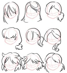 how to draw anime hair step by step