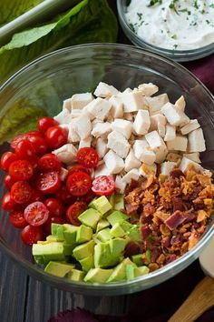 several different types of food in bowls on a table