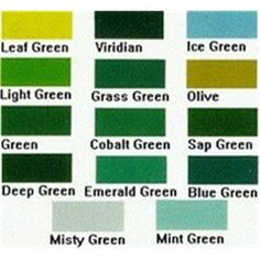 green and blue color chart for different types of paint colors in the world's most popular