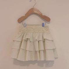 Nwt Tuchinda Ruffle Skirt Cute White Skirt With Elastic Waistband, Cute White Tiered Skirt, Cute Beach Skirt With Ruffles, Cute Ruffled Beach Skirt, White Ruffled Skirt For Beach, Ruffle Skirt, White Cream, Kids Bottoms, Cream White