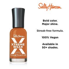 No matter what the occasion is, you can't go wrong when you wear Xtreme Wear Nail Polish from Sally Hansen. Long-lasting nail polish in dreamy shades. For best results, use your favorite Sally Hansen base coat on clean dry nails. Shake gently. Apply 2-3 coats, letting each coat dry before applying the next one. Finish with your favorite Sally Hansen top coat for maximum shine, and a long-lasting manicure. Sally Hansen Top Coat, Sally Hansen Xtreme Wear, Long Lasting Nail Polish, Olive And June, Long Lasting Nails, Dry Nails, Sally Hansen, Base Coat, Gel Nail Polish