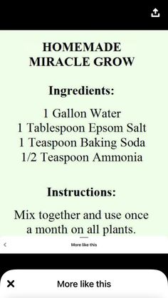 an iphone screen showing the instructions for how to make homemade grace grow ingredients on it