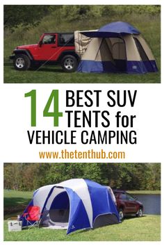 four tents with the words best suv tents for vehicle camping on top and below them