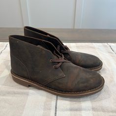 Never Worn. Brand New, Still Have The Tags On The Soles. Size 10, Beeswax Color Clarks Originals Desert Boot, Chukka Shoes, Suede Chukka Boots, Suede Chukkas, Men's Clarks, Leather Chukka Boots, Chukka Boots Men, Suede Leather Shoes, Clarks Shoes