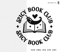 the book club logo with an open book