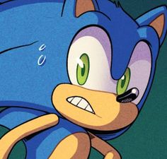 sonic the hedgehog is running and smiling