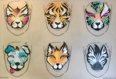 Frida Haas animal board Basic Face Painting, Face Paint Set, Kitty Face Paint, Animal Face Paintings, Henna Ink, Professional Face Paint