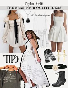 an advertisement for taylor swift's tour outfit ideas