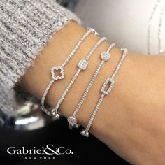 Gabriel & Co. - Voted #1 Most Preferred Fine Jewelry and Bridal Brand. 14k White Gold Tennis  Bracelet. Style #'s- TB3899W45JJ, TB3898W45JJ, TB3900W45JJ Luxury Stackable Diamond Tennis Bracelet, Stackable White Gold Tennis Bracelet Fine Jewelry, Stackable White Gold Tennis Bracelet, Stackable White Gold Diamond Tennis Bracelet, Stackable Diamond Tennis Bracelet Fine Jewelry, Bracelets Tiffany, Gold Tennis Bracelet, Sterling Bracelets, Stylish Bracelet